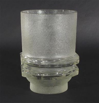 Appraisal: An Art Deco clear and frosted glass vase in the