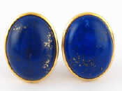 Appraisal: A pair of yellow metal tests carat gold lapis lazuli