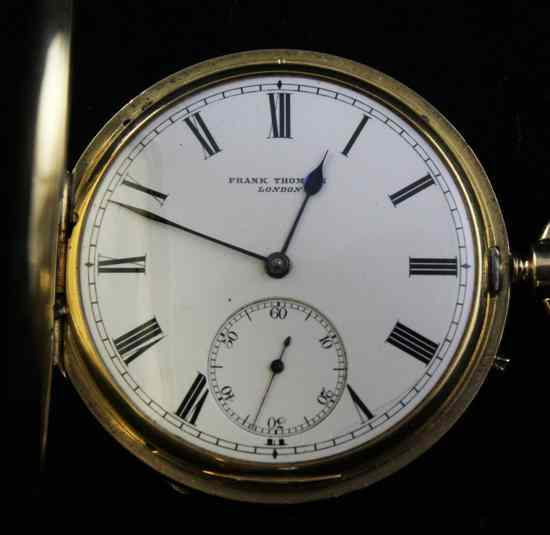 Appraisal: An Edwardian ct gold hunter keyless lever pocket watch by