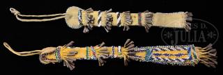 Appraisal: TWO NINETEENTH CENTURY APACHE BEADED AWL CASES TWO NINETEENTH CENTURY