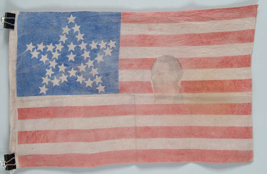 Appraisal: -STAR LINCOLN PARADE FLAG x printed cotton flag Canton is