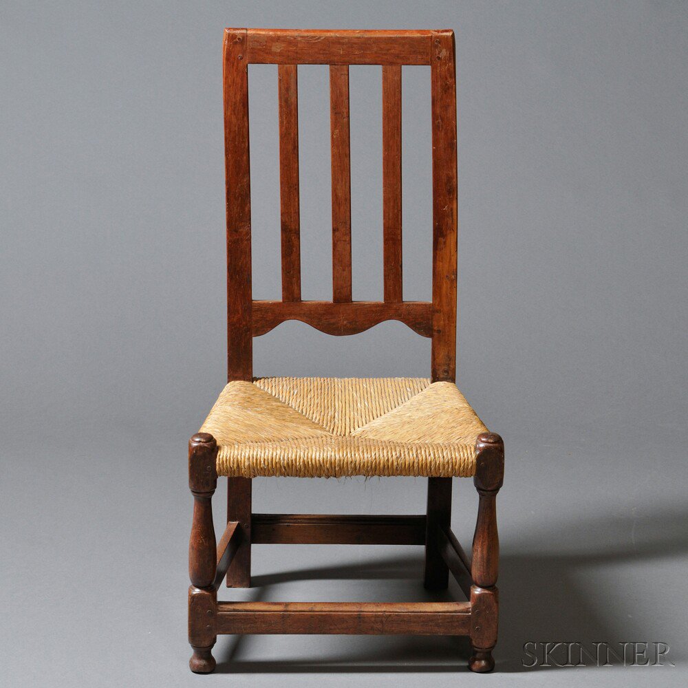 Appraisal: Turned Cedar Bannister-back Side Chair Bermuda th century the square