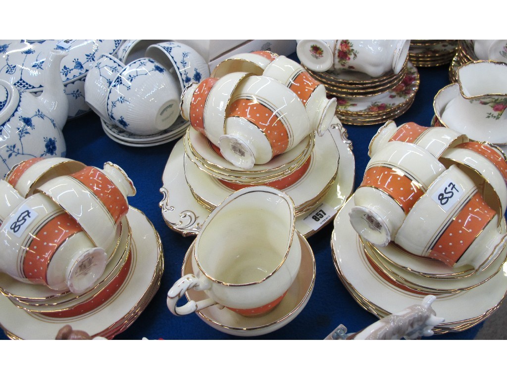 Appraisal: Paragon fine china teaset decorated with polka dots