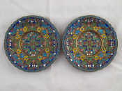 Appraisal: A pair of white metal tests silver cloisonne enamelled dishes