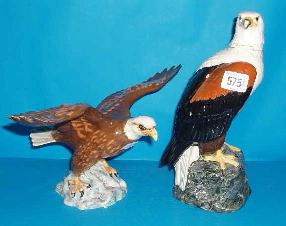 Appraisal: Bald Eagle and Large Whisky Decanter Fish Eagle Seconds