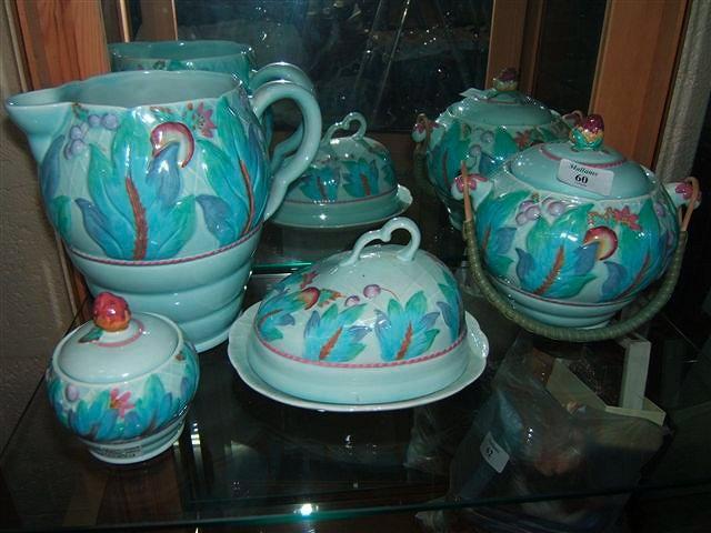 Appraisal: A collection of four pieces of Clarice Cliff light blue