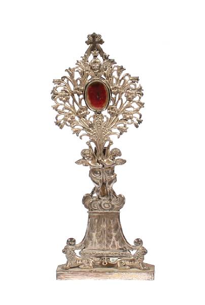 Appraisal: A Italian silver plate gilt reliquary th century height in