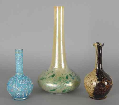 Appraisal: Three art glass vases tallest -