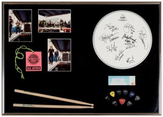 Appraisal: Doobie Brothers Band Autographed Concert Memorabilia Display A shadowbox display