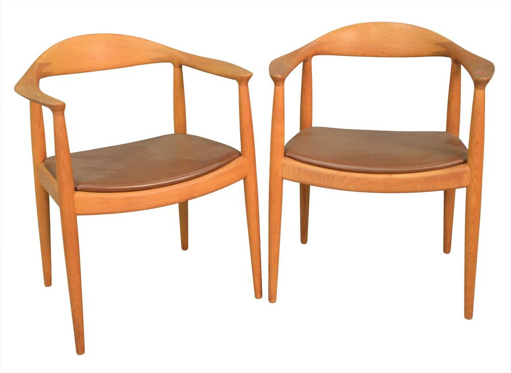 Appraisal: Set of Ten Hans Wegner Armchairs The Chairs teak with