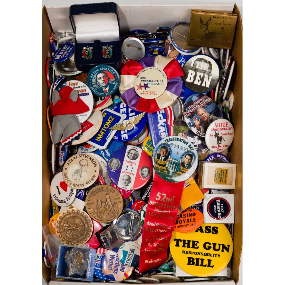 Appraisal: POLITICAL PINBACK ASSORTMENTApproximately pounds of assorted U S political historical