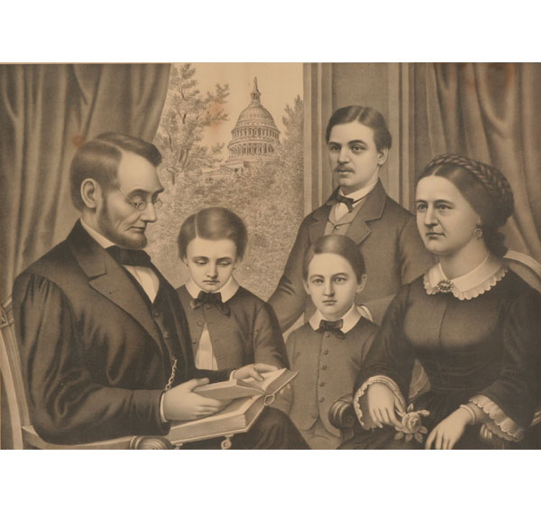 Appraisal: Lincoln Family print large Kurz and Allison rendering of First