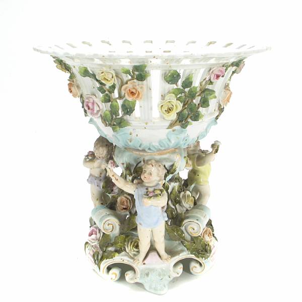 Appraisal: A German porcelain compote restorations height in diameter in