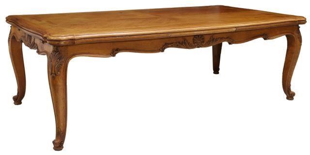 Appraisal: French Provincial Louis XV style oak draw-leaf table th c