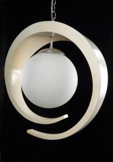 Appraisal: Modern Hanging Light Fixture Spherical shade inside a lacquered ring