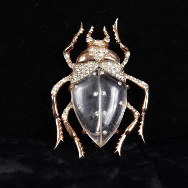 Appraisal: Corocraft Sterling Vermeil Giant Pave Jelly Belly Beetle Insect Figural