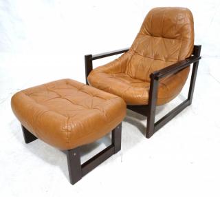 Appraisal: Brazilian Rosewood LAFER Style Lounge Chair Ottom Brazilian Rosewood LAFER