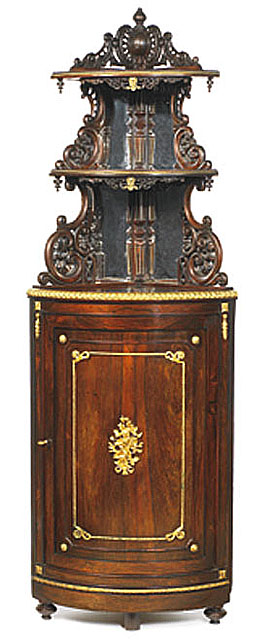 Appraisal: A th century French rosewood and gilt bronze mounted corner