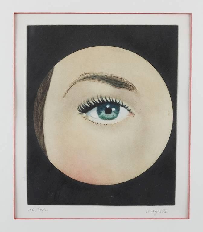 Appraisal: Rene Magritte The Eye etching Magritte Rene Belgium - The