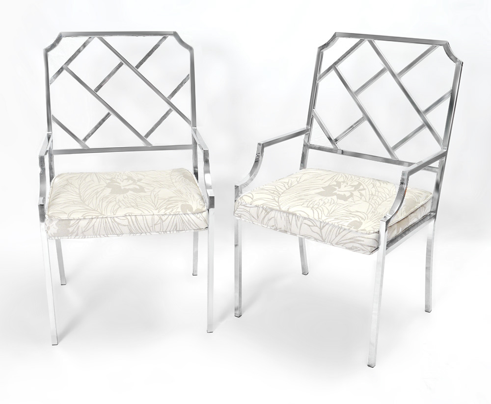 Appraisal: PAIR MILO BAUGHMAN FOR DESIGN INSTITUTE OF AMERICA CHIPPENDALE STYLE