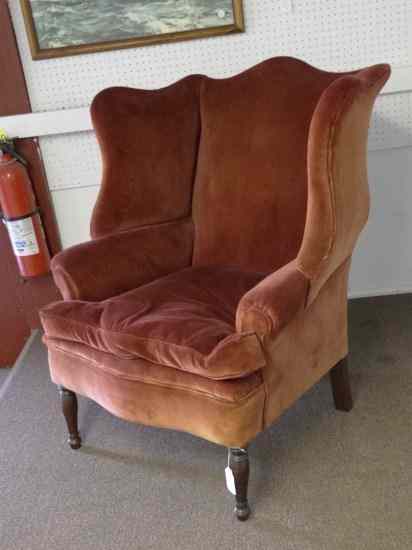 Appraisal: Early th c Sheraton wing chair '' Seat Ht ''