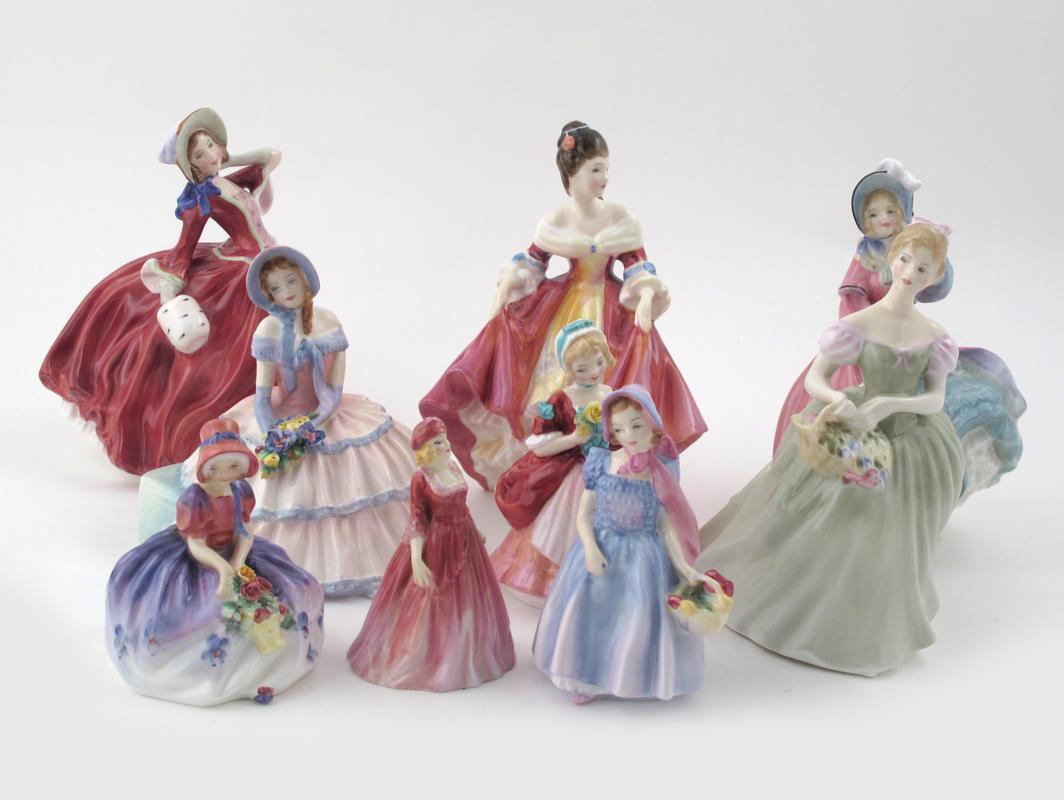 Appraisal: Nine Royal Doulton figures