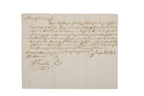 Appraisal: SIGNER FRANKLIN BENJAMIN Document Signed as president of the Supreme