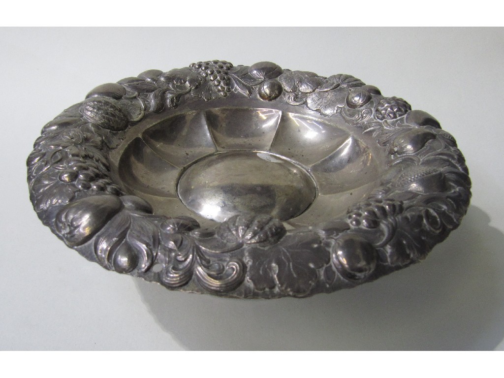 Appraisal: Embossed Victorian silver pedestal fruit bowl London oz