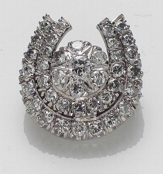 Appraisal: A diamond brooch estimated total diamond weight carats mounted in