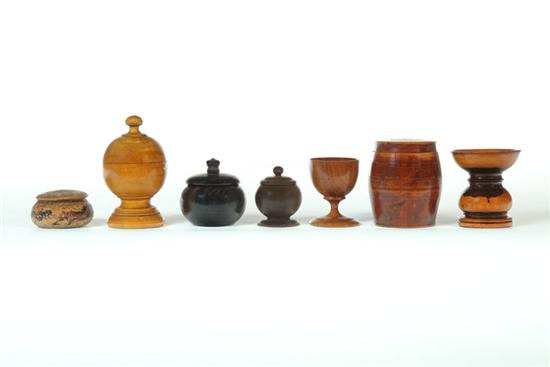 Appraisal: SEVEN PIECES OF TREENWARE American late th-early th century Five