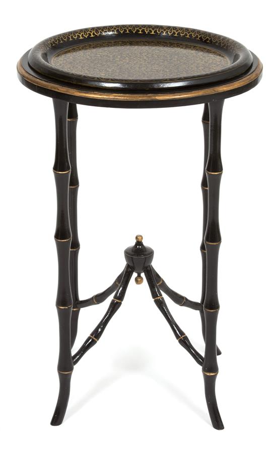 Appraisal: Sale Lot A Regency Style Ebonized and Gilt Tray Top