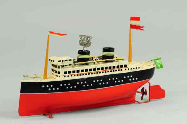 Appraisal: ARNOLD OCEAN LINER Germany c 's lithographed tin popular red