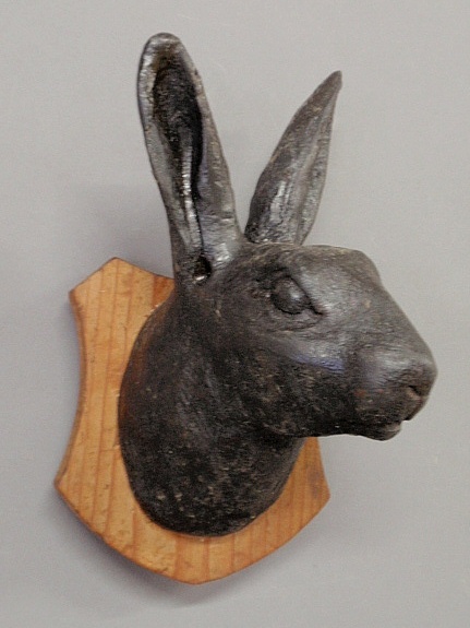 Appraisal: - Black Forest caved rabbit head late th c mounted