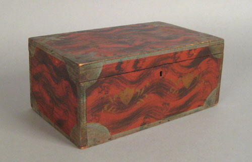 Appraisal: New England painted basswood lock box early mid th c