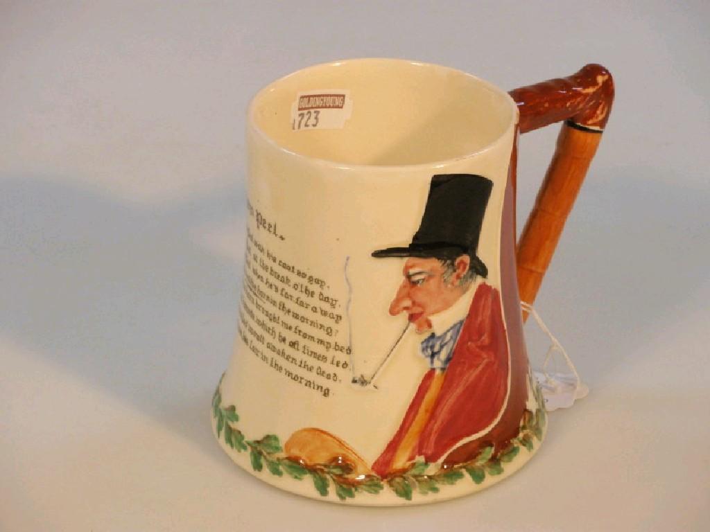 Appraisal: A Fieldings Crown Devon 'John Peel' musical mug moulded in