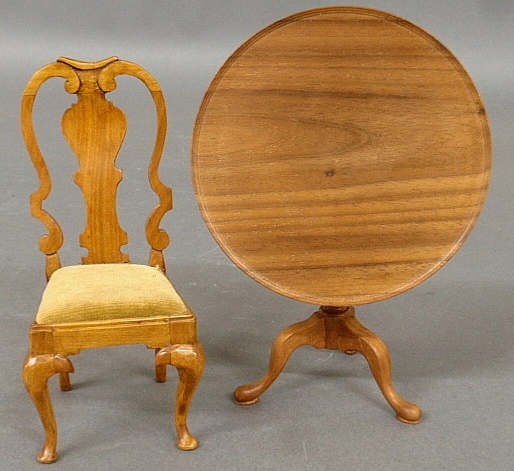 Appraisal: - Miniature Queen Anne style side chair scale h initialed