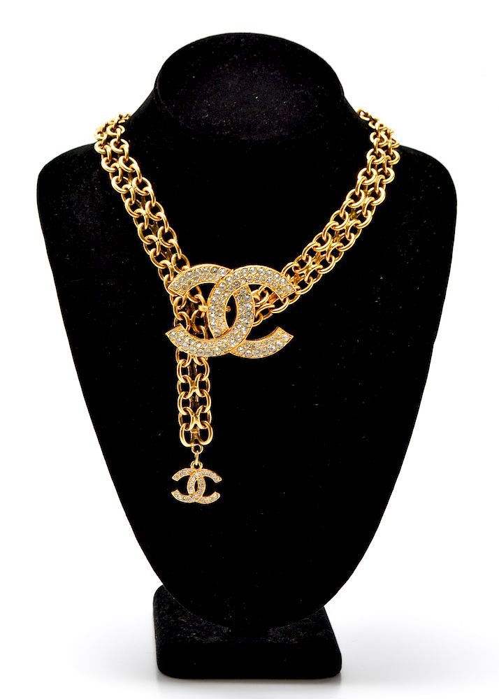 Appraisal: Chanel Chain Link Convertible Necklace Belt Chanel double gold-tone chain