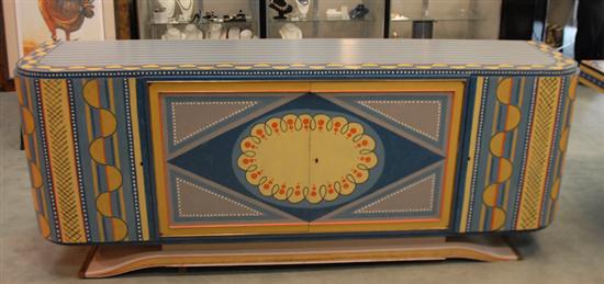 Appraisal: Deco Sideboard Painted by English Artist Cressida Bell The decorative