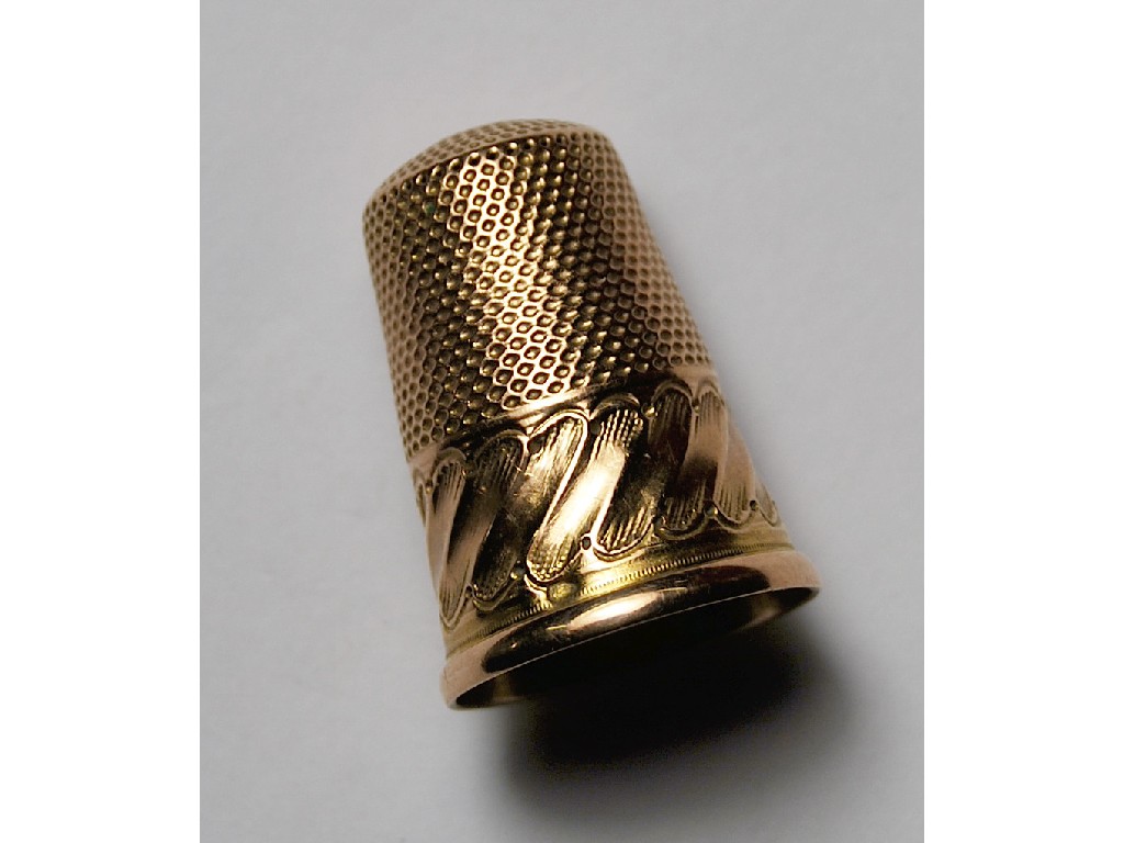 Appraisal: French k gold thimble