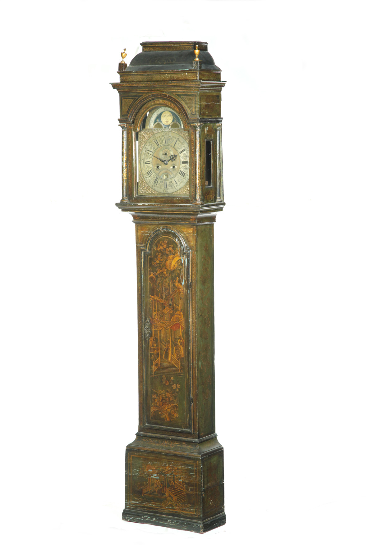 Appraisal: ENGLISH QUEEN ANNE JAPANNED TALL CASE CLOCK Second quarter- th