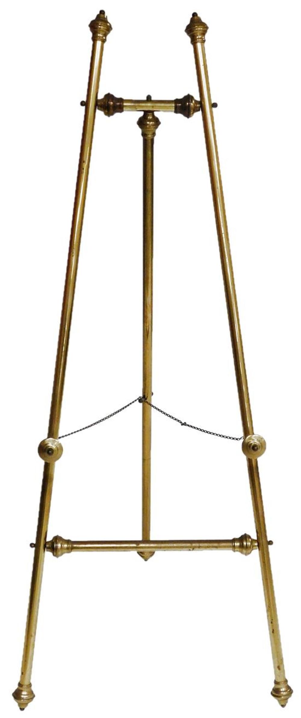 Appraisal: Brass floor easel late th C mid th C tripod