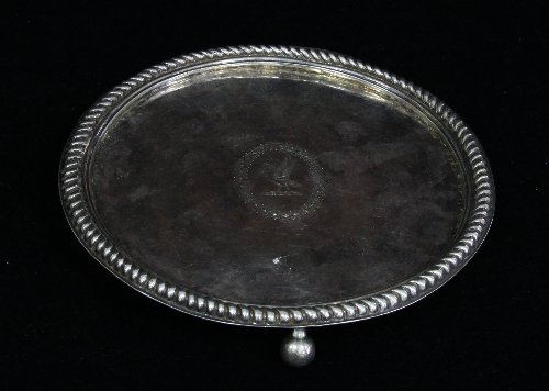 Appraisal: A silver salver converted from a tazza marks cancelled now