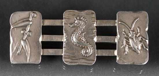 Appraisal: Shiebler aesthetic movement sterling silver brooch Estimate - We are