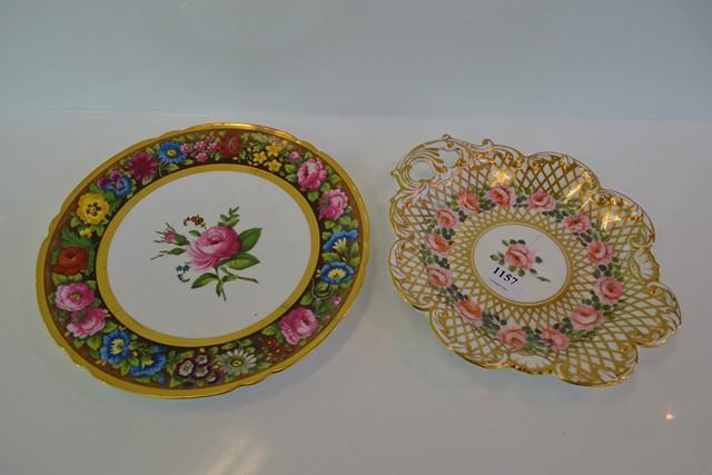 Appraisal: TWO TH CENTURY CHINA PLATES INCL DERBY AND SPODE BOTH