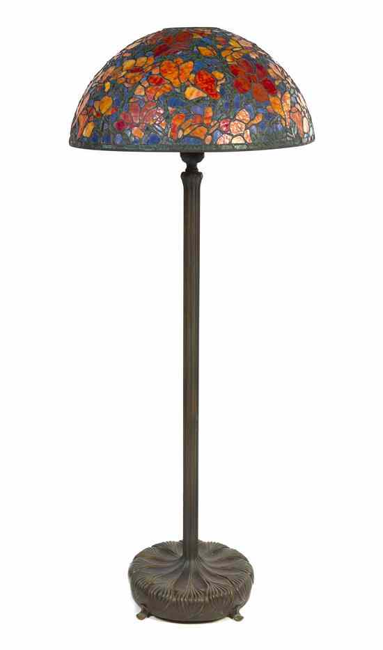 Appraisal: An American Leaded Glass and Bronze Floor Lamp after Tiffany