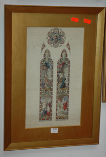 Appraisal: THOMAS BARRAUD AND WESTLAKE DESIGN FOR STAINED GLASS WINDOW WATERCOLOUR