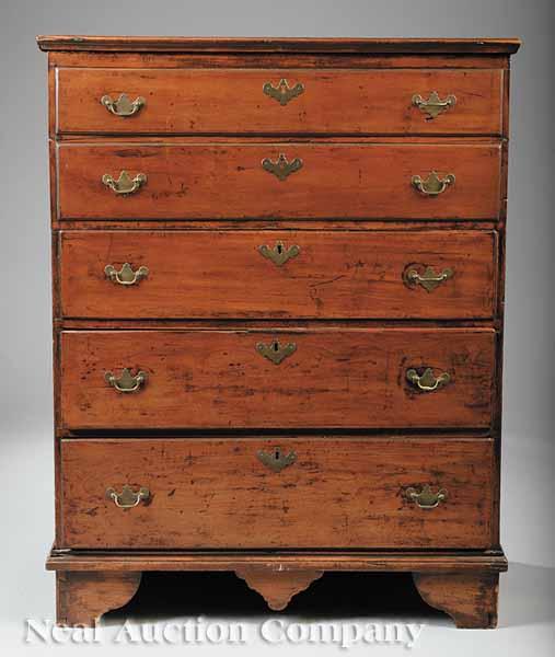 Appraisal: An Antique English Yewwood Mule Chest lift top two faux