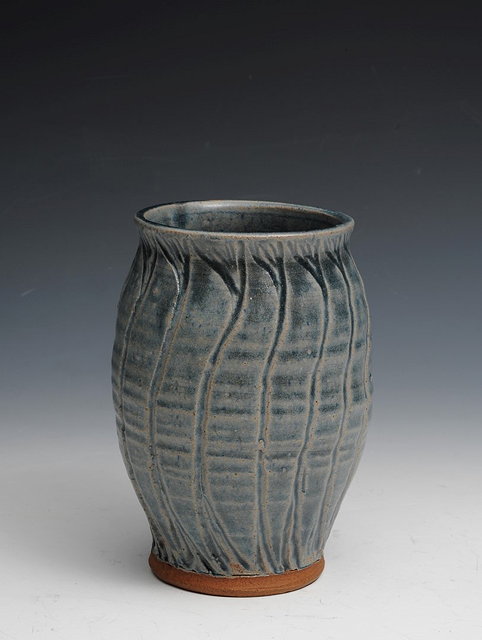 Appraisal: Katherine Pleydell-Bouverie British - Vaseincised plant form decoration in blue