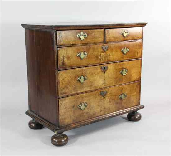 Appraisal: An early th century crossbanded and herringbone inlaid walnut chest