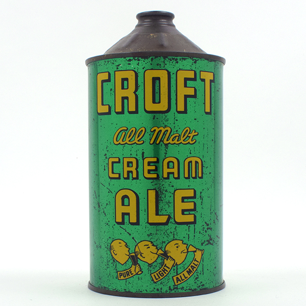 Appraisal: Croft All Malt Ale Quart Cone Top RARE - Reference